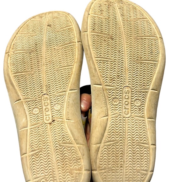 CROCS Women's Floral Colorful Navy Blue 3 Strap Rubber Outdoor Sandal-Size 10 - Picture 5 of 7